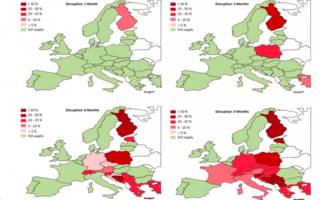 Which European countries would be hardest hit by a Russian gas embargo?